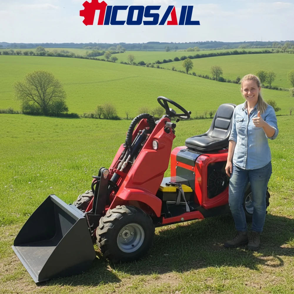 

Mini Skid Steer Loader 3 Wheel Custom Euro 5 CE Compact Loader for Farm Garden and Construction Jobs