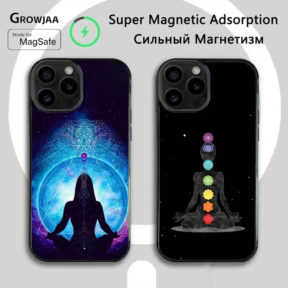 

Mandala Chakra Yoga Phone Case For iPhone 16e,16,15,14,13,12,11,Plus,Pro,Max,Mini Magsafe Magnetic Wireless Charging