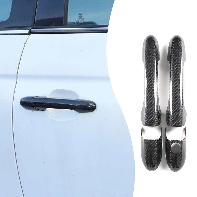 

For Fiat 500 And Abarth 595 695 2007-2026 Real Carbon Fiber Car Door Handle Cover Decoration Sticker Exterior Accessories