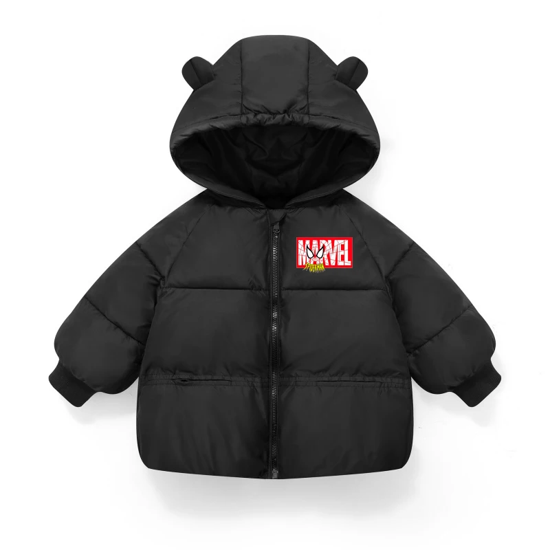

Marvel Cartoon Bear Ears Padded Jacket for Kids - Winter Warm Outerwear Coat for Baby Boys Girls Autumn Children's Clothing