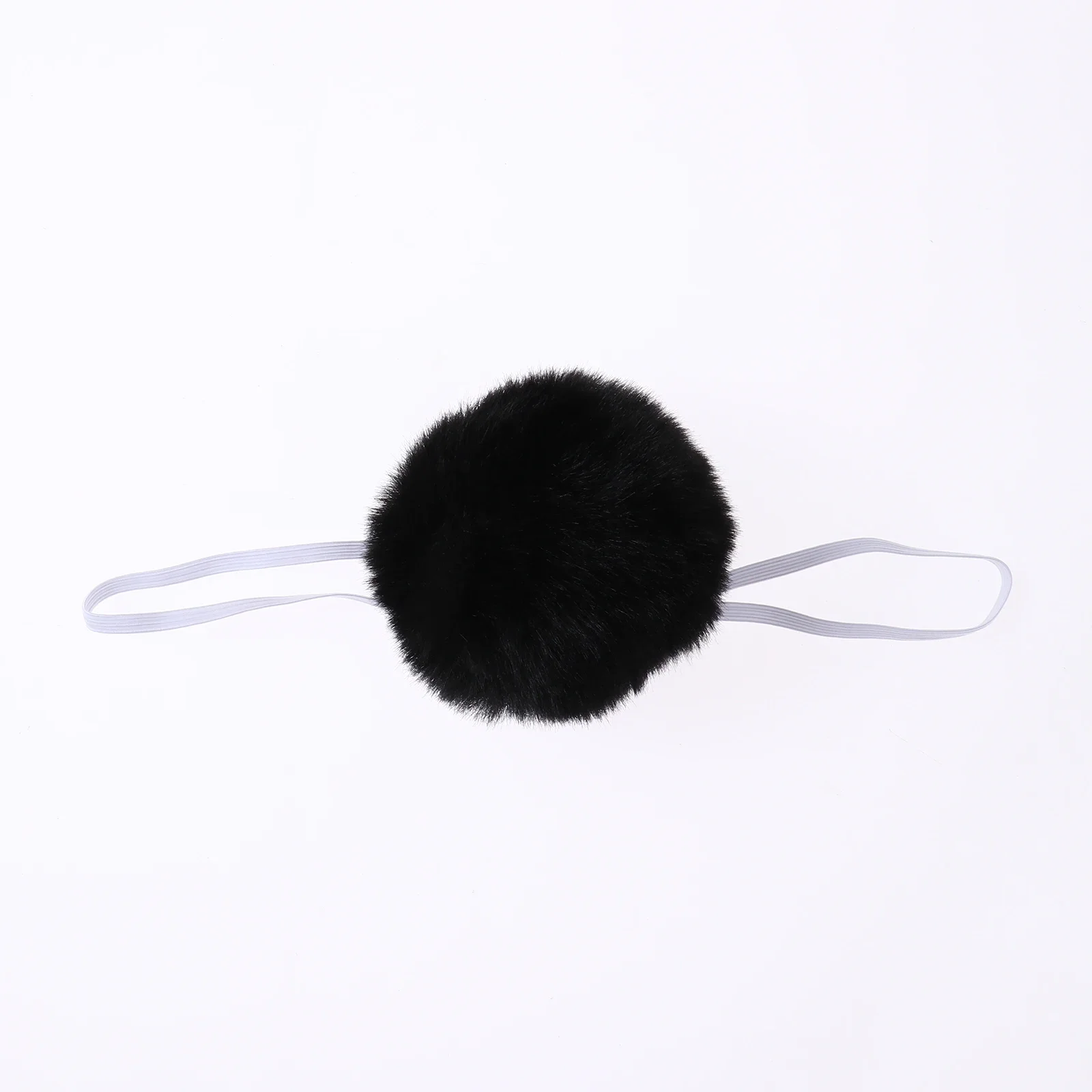 Cute Bunny Cosplay Props Plush Bunny Tail White Black Rabbit Tail Bunny Party Elastic Or Pin Akcesoria Kostiumy na Halloween