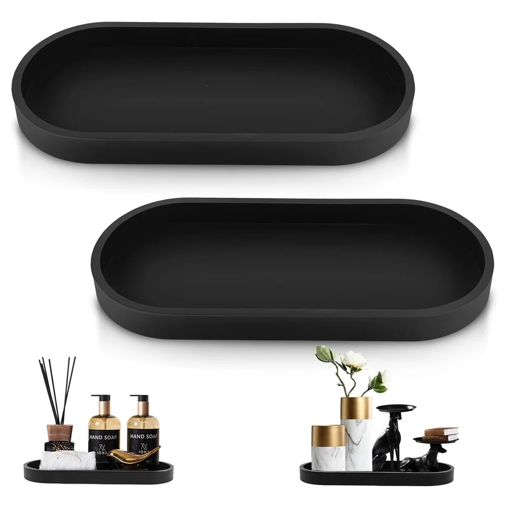 25*11*2cm Bathroom Vanity Organizer Non-slip Kitchen Organizer Tray Countertop Organizer Bin Rounded Safe Edges Easy To Clean