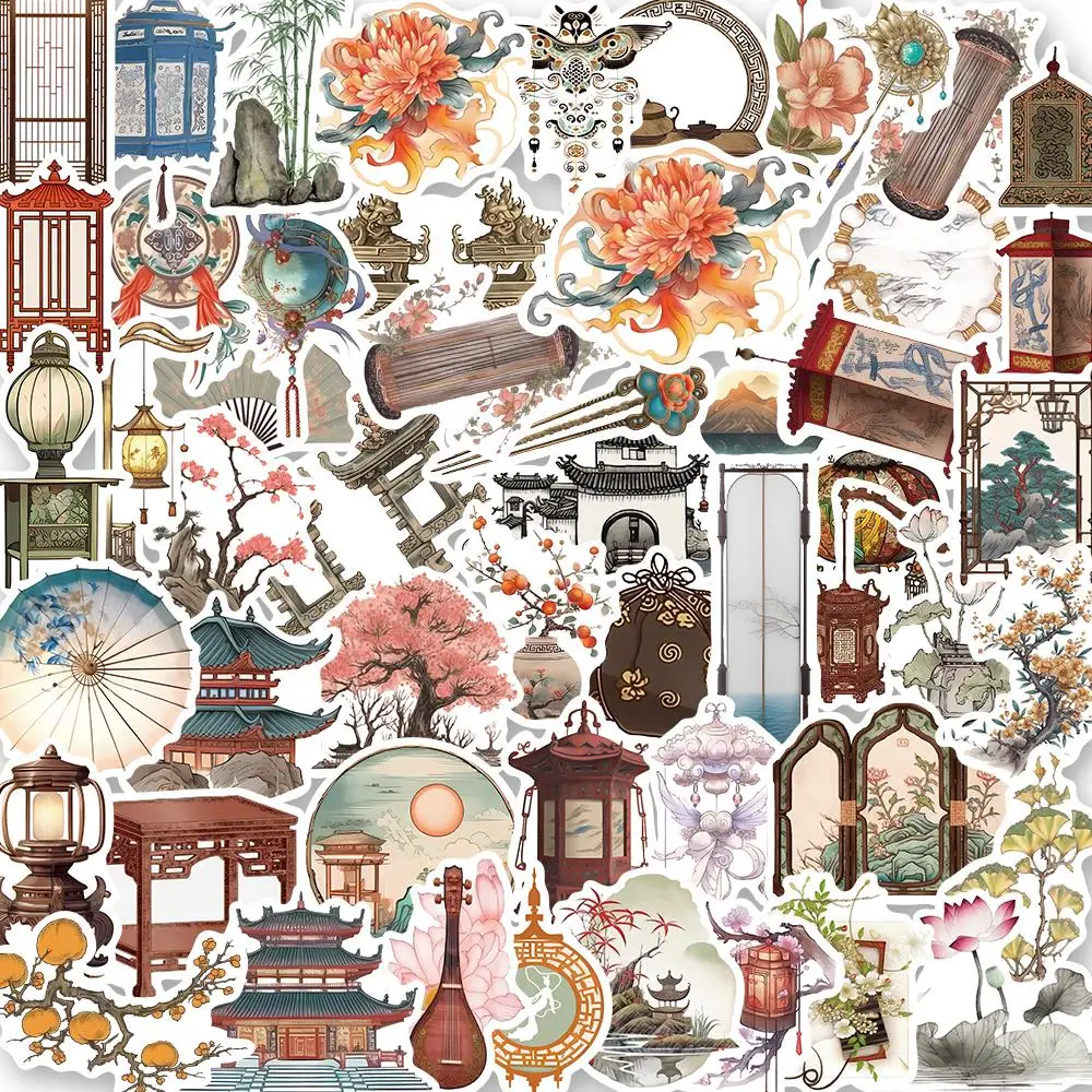 

10/50PCS Antique small things sticker mobile phone coffee cup notebook toy car PVC waterproof guitar sticker from trunk sticker