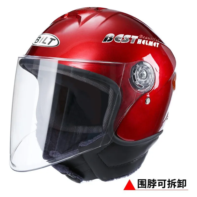 Open Face Half Helmet Four Seasons Motorcycle Helmet with Detachable Scarf Motocross Racing Motobike Helmet Casco Capacete