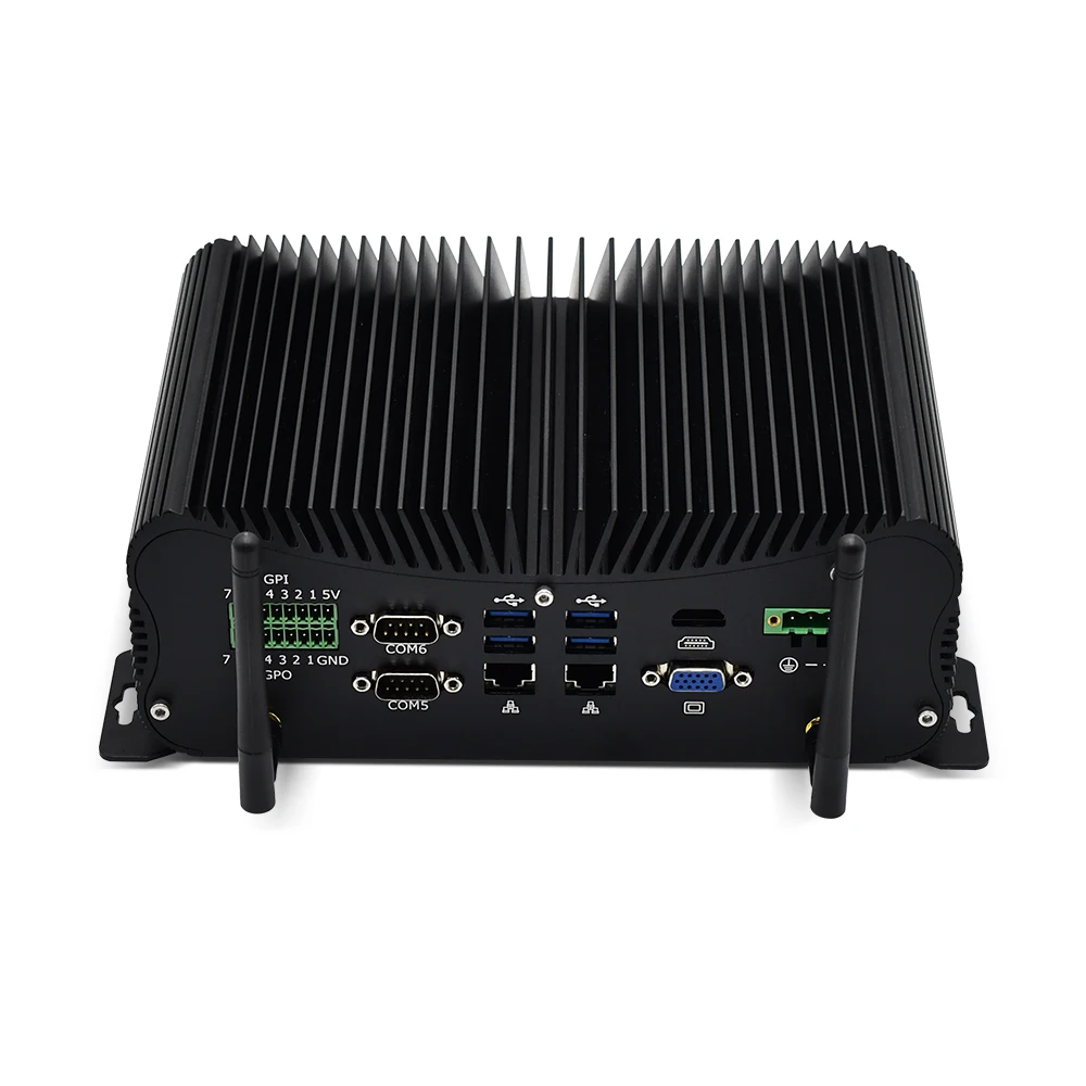 الكمبيوتر الصناعي من الجيل 11th I7 1165G7 I5 1135G7 كمبيوتر صغير بدون مروحة 6 * COM 2 * 2.5G I225-V B3 LAN 8 * USB GPIO WiFi VGA