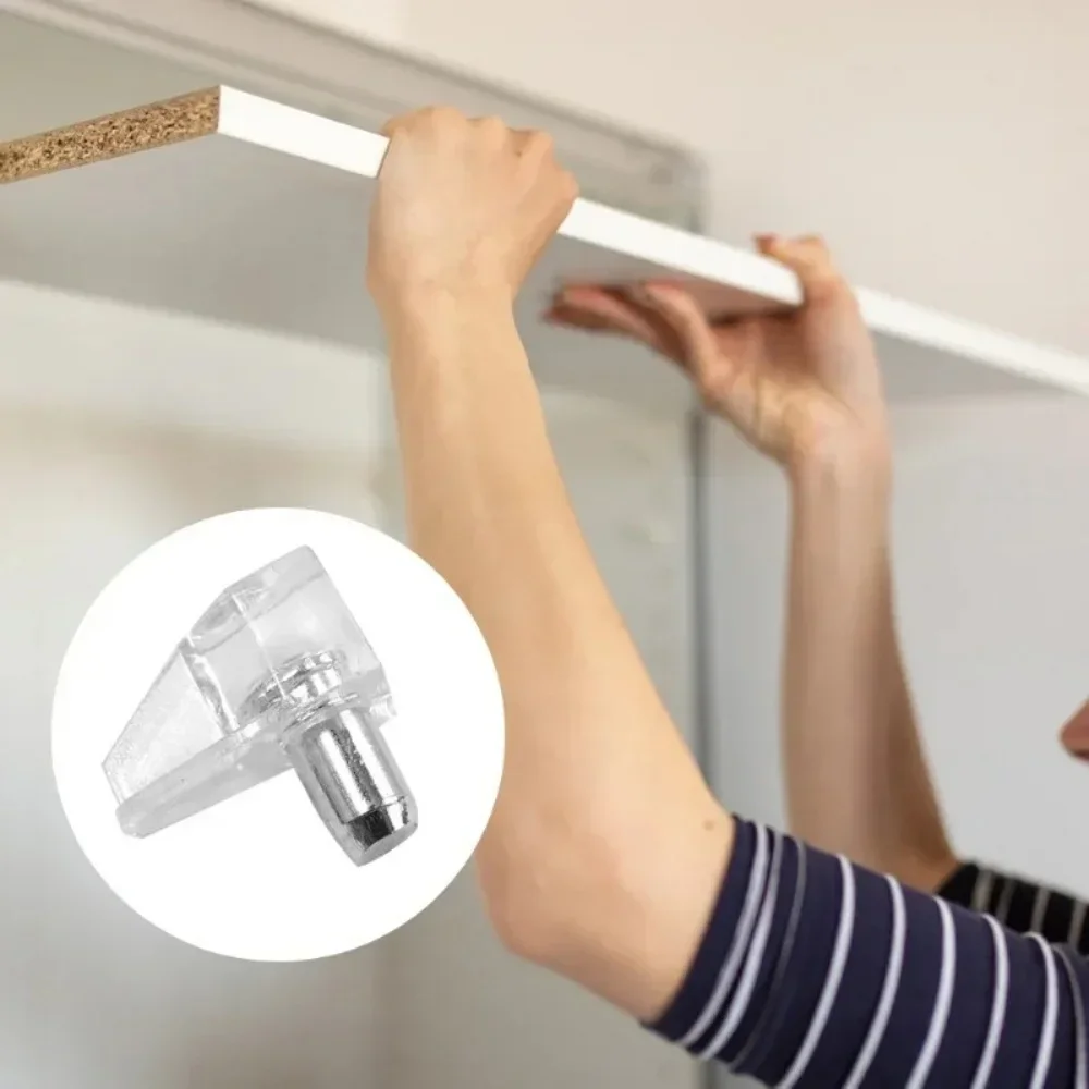500/200/50/10PCS Transparent Shelf Studs Pegs Metal Support Separator Fixed Cabinet Wardrobe Shelves Glass Plate Support Holder