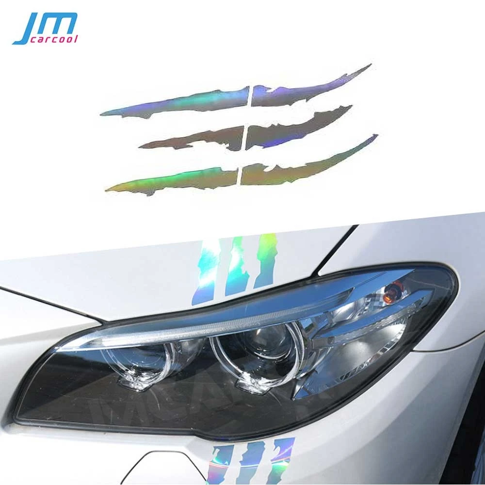 Car Headlights Monster Claw Colorful Stickers Engine Hood Eyebrow Scratch Creative Decal  Auto Body Decoration Accessories