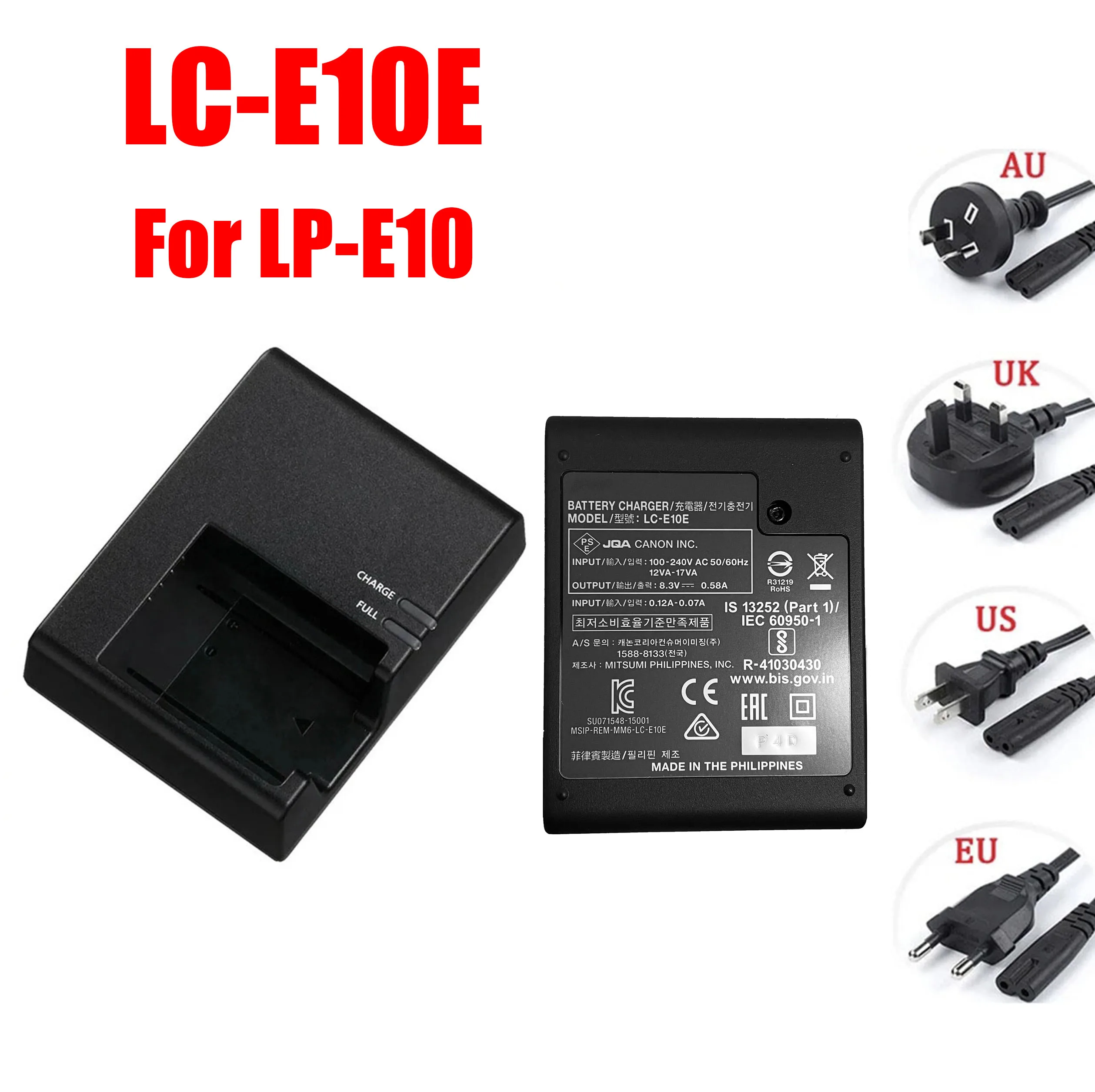 Genuine LC-E10E Charger for Canon LP-E10 LPE10 E10 Battery EOS 1100D 1200D 1300D 2000D 4000D kiss X50 X70 Rebel T3 T5 T6