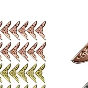80 Pcs Floral Embossed Metal Corners for For scrapbook Photo Albums DIY Craft Projects 23mm Iron Book Corner Protectors Decor