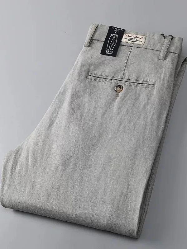 Summer Thin Loose Straight Cotton Linen Casual Pants Business Luxury Breathable Long Trousers Men's Fashion City Style