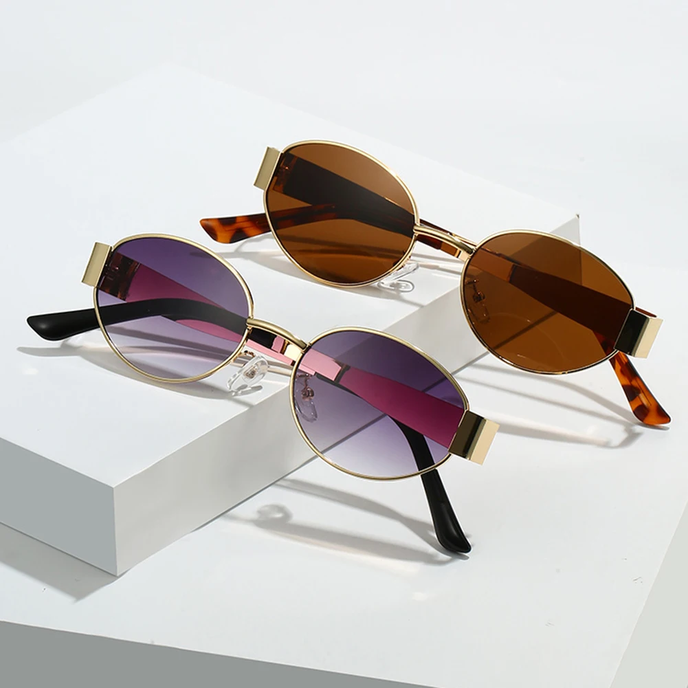 

Trending Sun Glasses Lightweight Metal Sunglasses Vintage Oval Sunglasses Large Frame Glasses for Shopping Travel Vacation