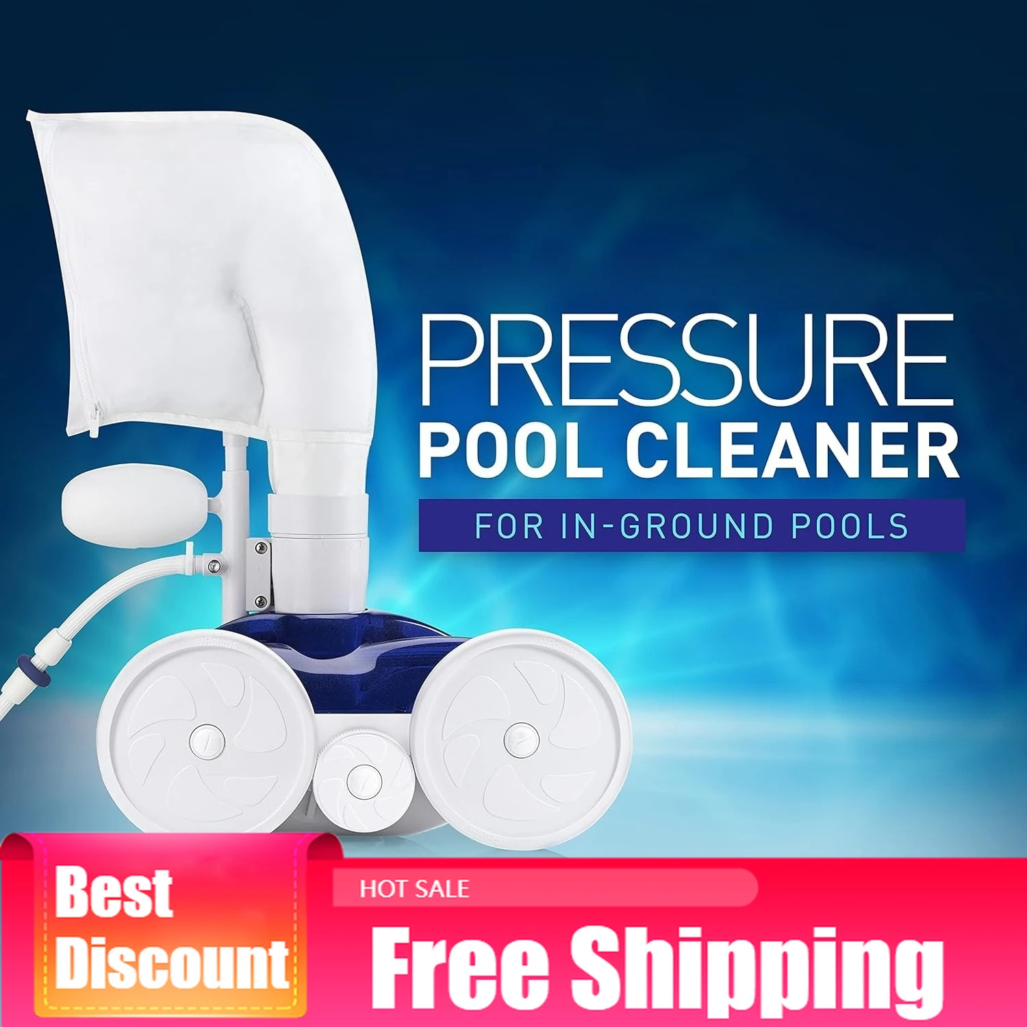 

Суперскидка: Всепогодный очиститель для заглубленных бассейнов Vac-Sweep 280 с боковым подключением и двойным вентиляционным насосом, с мешком для мусора