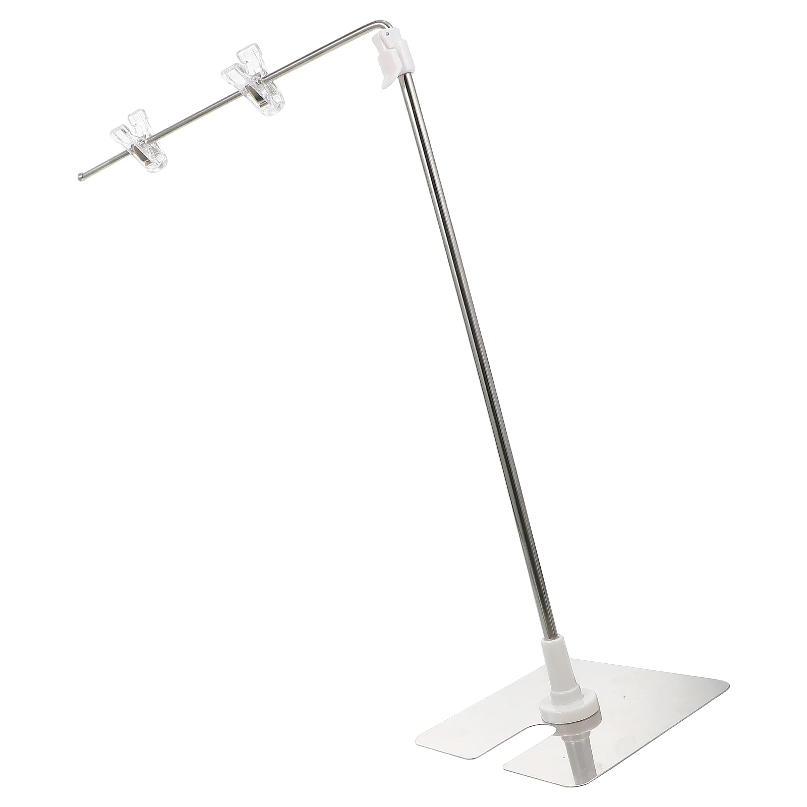 

Poster Stand Stainless Steel Sign Display Holder Adjustable Desktop Bracket for Advertisements Price Tags Banners Retail