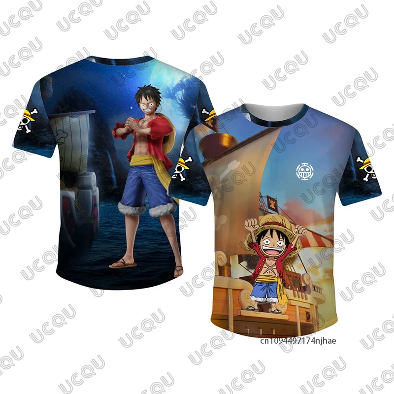 

2026 Hot One Piece Luffy Cartoon Anime 3D Print T-shirt For Children Summer Short Sleeve Sports Tees Casual Kids/Adult Tops