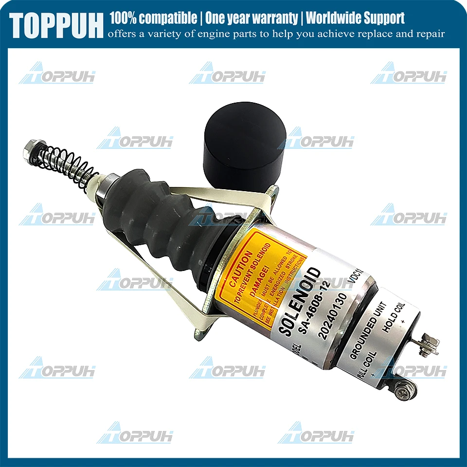 

SA-4608-12 12V 1753-12A6G1B2S5 Stop Solenoid For Woodward 2 Terminals