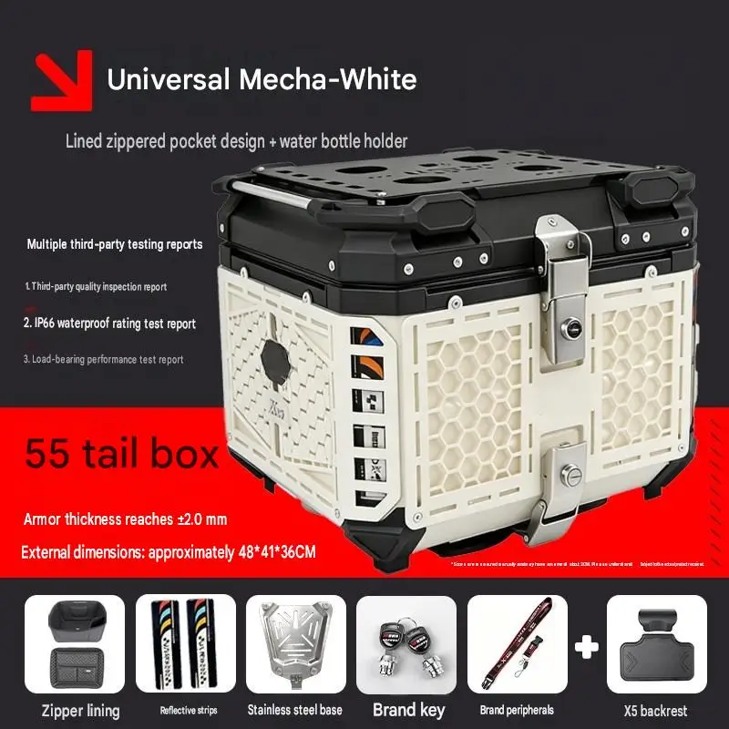 For Zontes 703F Thick Aluminum Storage Box Armor‑Design Stainless‑Steel Handrail Nylon Limit Hinge Motorcycle Mod Accessories