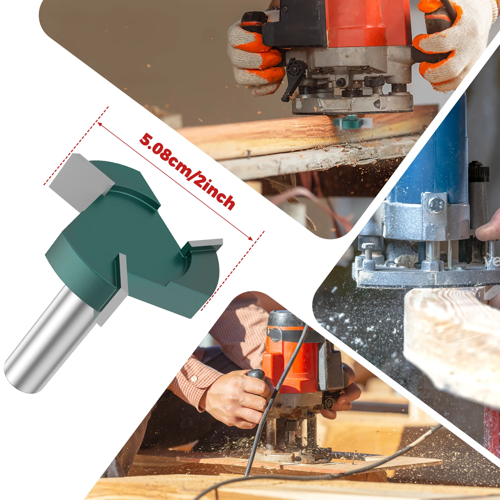 3Edge T Type Slotting Cutter Woodworking 3 Wings Carbide Slab Flattening Router Bit 2inch Średnica cięcia do drewna MDF