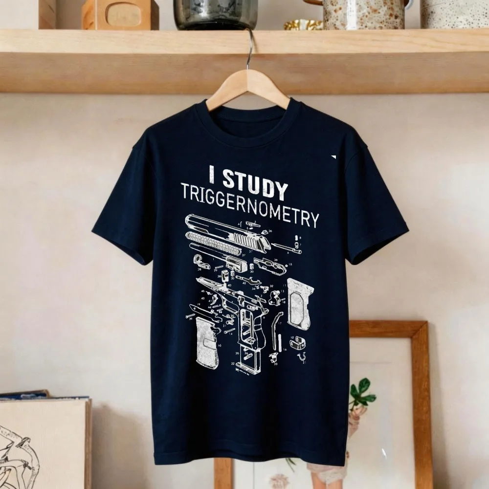 I Study Triggernometry O-neck  T-Shirt Funny Gun Shirt for Men 2nd Amendment Gift Tactical Tee Men Summer Tops Men's Clothing