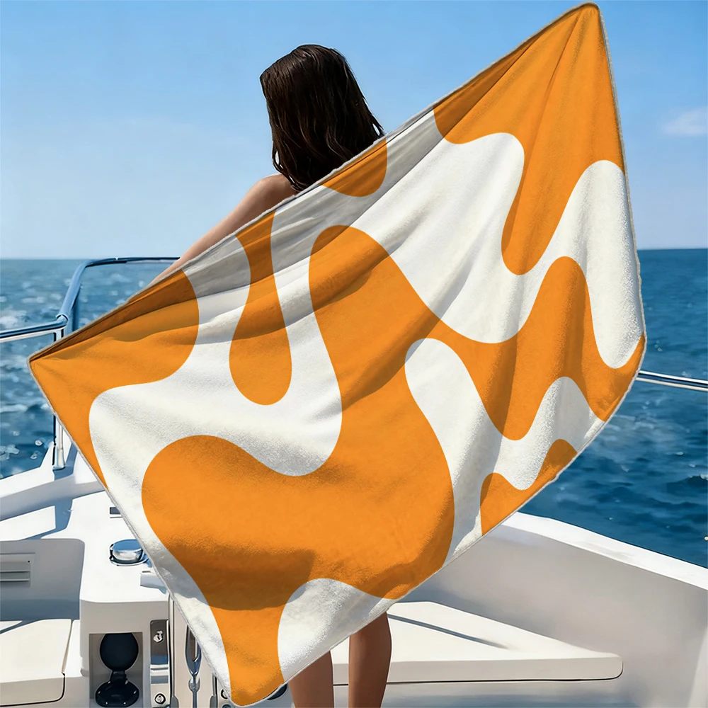 Toalla de Playa Naranja Hibiscus, Fibra Ultrafina de Secado Rápido, Absorbente, para Natación, Vacaciones, Regalos Esenciales