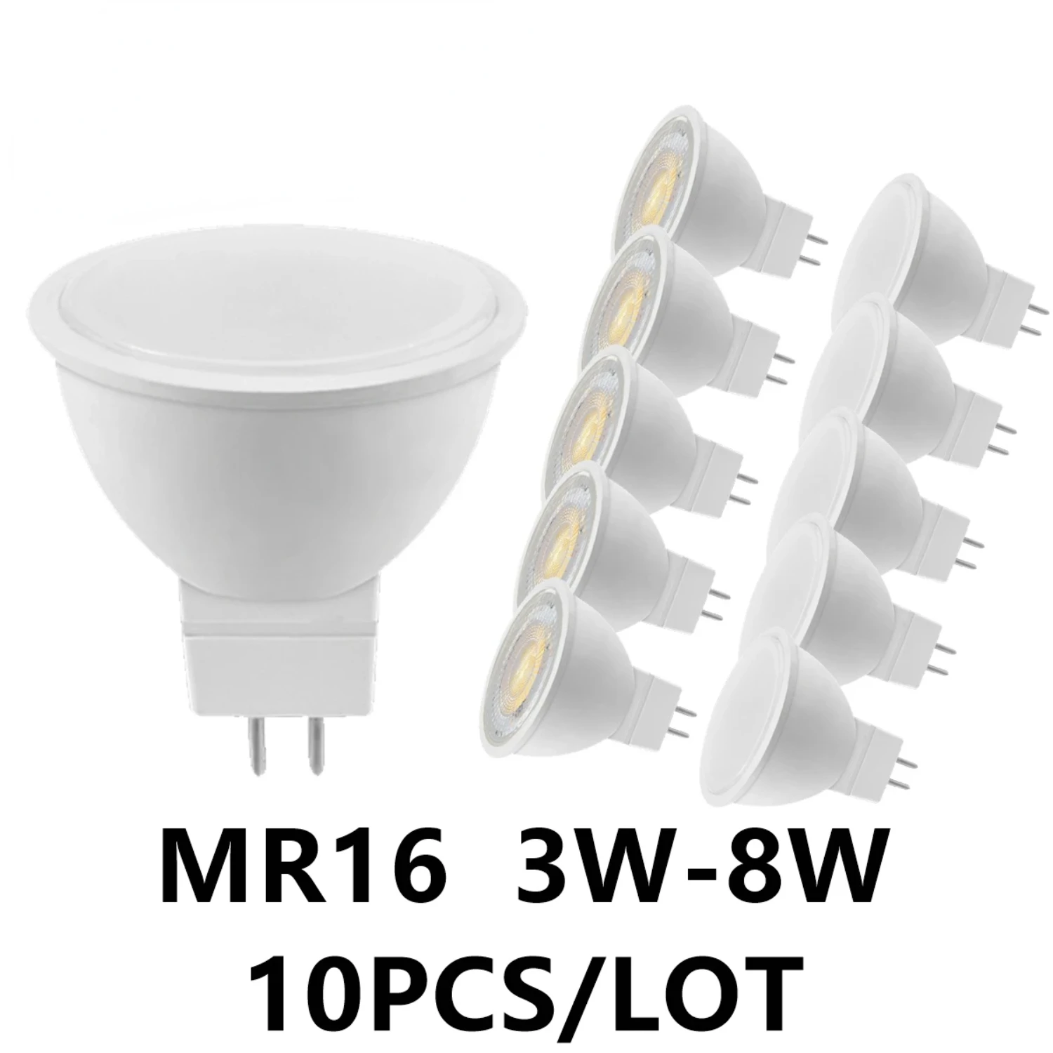 Новый энергосберегающий яркий светодиодный прожектор 3W-8W MR16 GU5.3 с широким углом луча 38/120 градусов для внутреннего освещения в 220 В переменного тока и