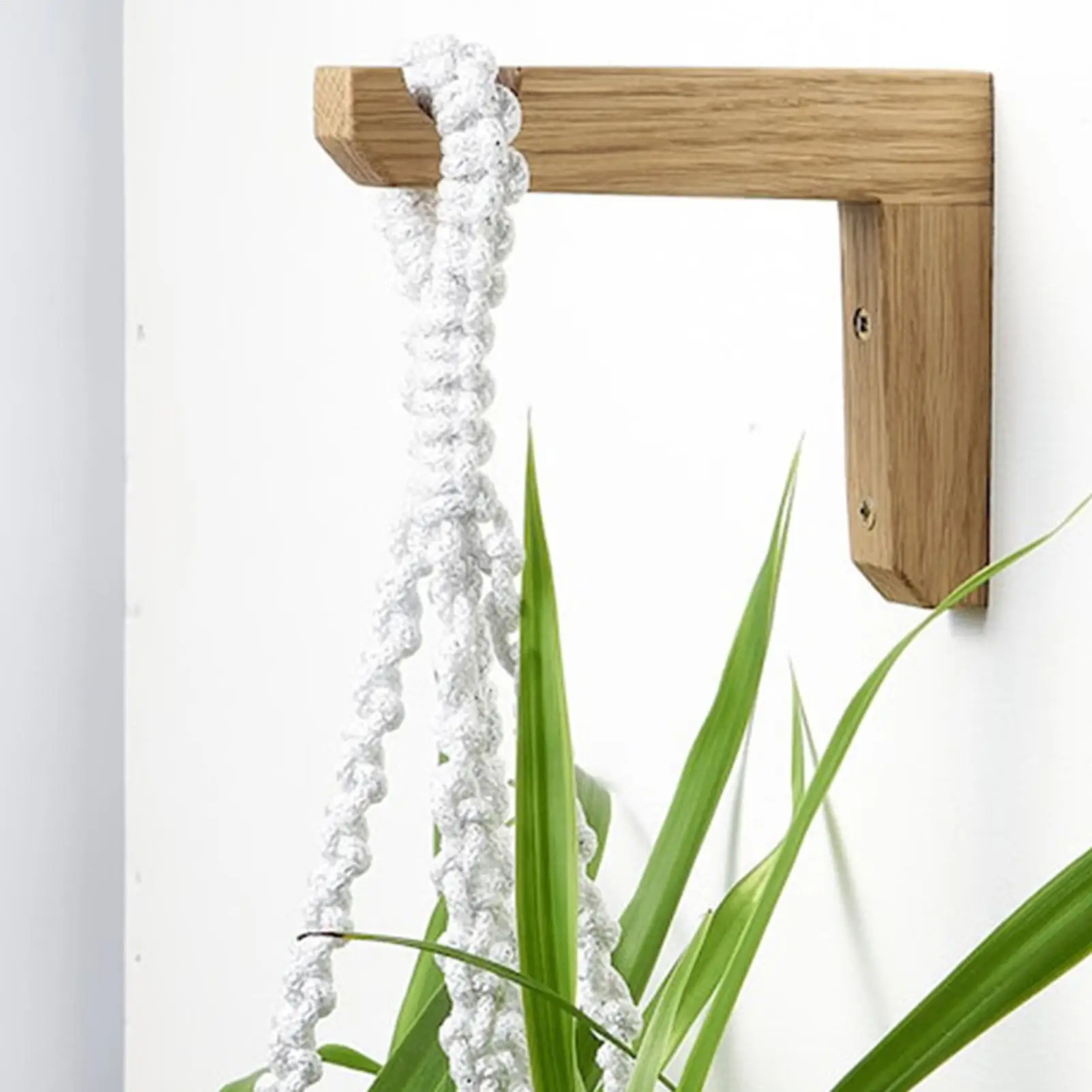Wooden Wall Plant Hooks L-shaped Garden Plant Wall Hangers Flower Pot Stands Wind Chime Hanger Lanterns Rack For Home Patios