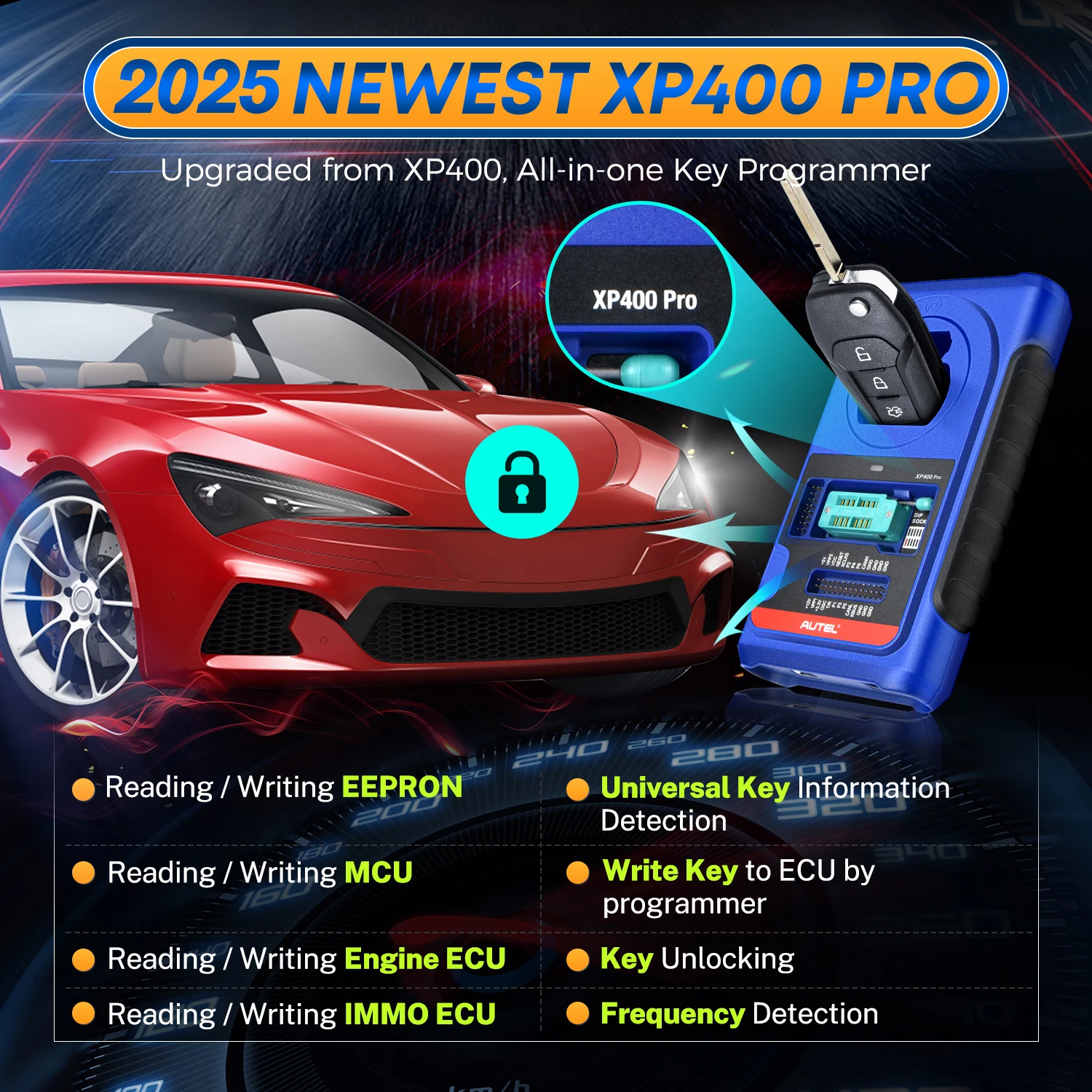 الماسح الضوئي لبرنامج Autel IM608 II IM608S II Key FOB أداة برمجة مجموعة كاملة من الماسح الضوئي التشخيصي، وظيفة IMMO العلوية، ترميز وحدة التحكم الإلكترونية