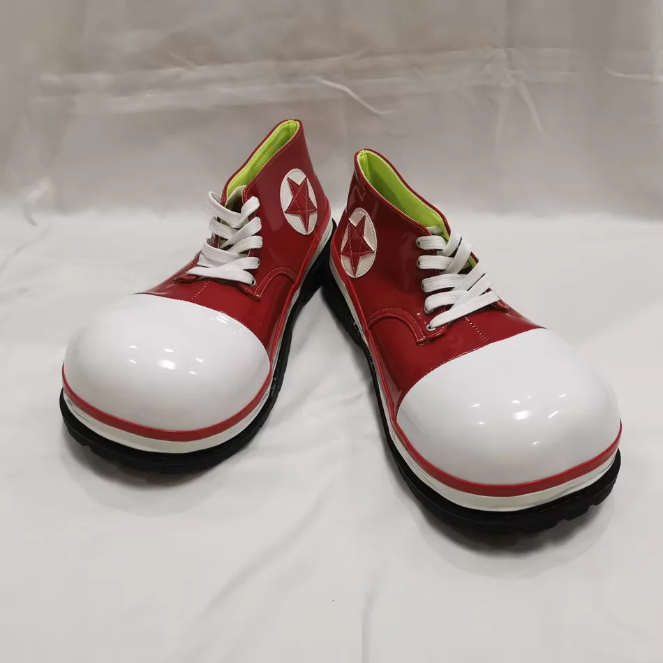 34 سنتيمتر الأحمر الكبير تو مهرج مهرج أحذية كرنفال ملابس الحفلات للبالغين للجنسين نادي السيرك أداء ارتداء اكسسوارات مضحك الأحذية بولي PU