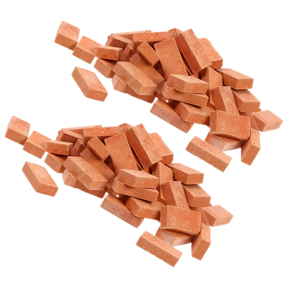 100 Pcs Micro Landscape Bricks Fake Dollhouse Accessories Mini Models Building Blocks Miniatures Clay Ornament