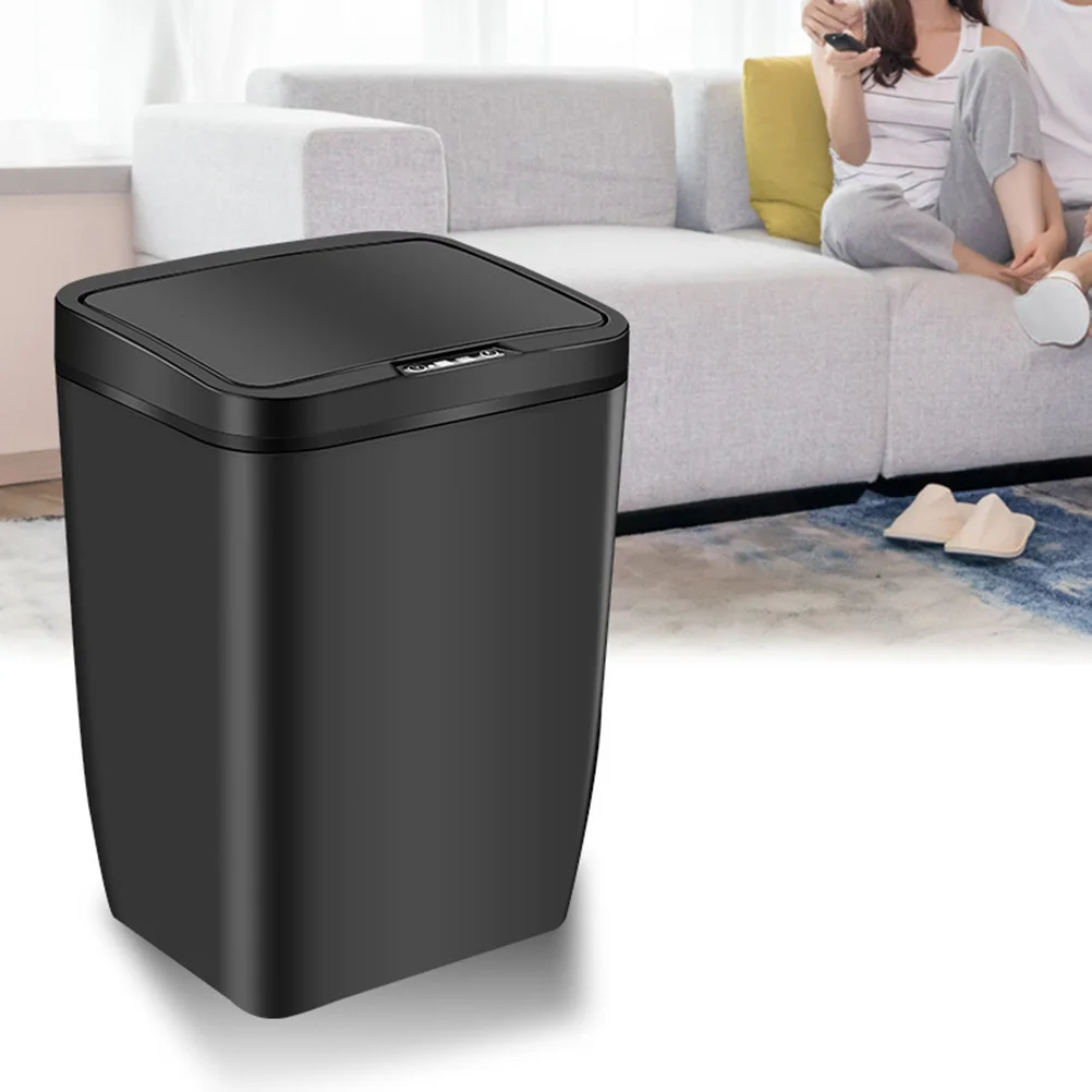 

Smart Trash Can Black Automatic Sensor Garbage Bin Waterproof Odor Sealing For Kitchen Bathroom Office Indoor Use