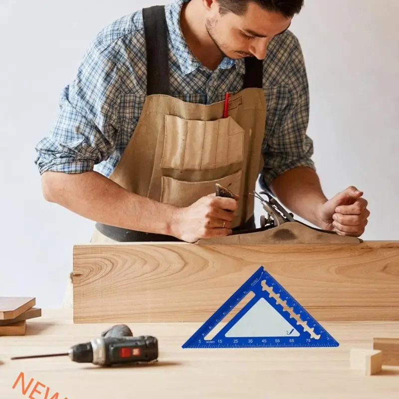 4inch Triangle Square Ruler Metal Aluminum Quick Measuring Marking Tool Right Angled 45/90 Degree Woodworking Tool