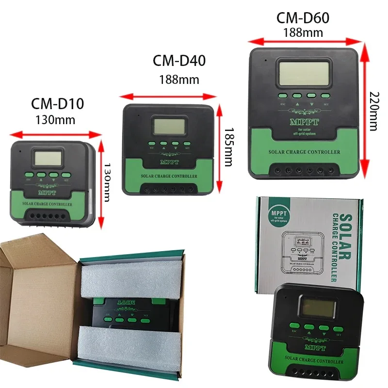 100% MPPT 20A 30A 40A 50A 60A Solar Charge Controller 12V 24V Auto Lead Acid Lithium Battery Charging Solar Panel Regulator