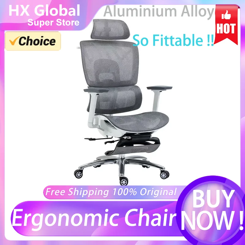 2025 Office Ergonomic Chair Mesh Liftable E-sports Aluminium Foot Gaming 3D Lumbar Support Swivel Desk Adjustable Seat Depth