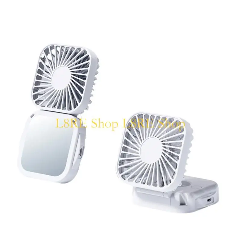 L8RE Convenient Neck Hanging Fan Rechargeable Fan Foldable Fan Plastic Material for Outdoor Sports and Recreations