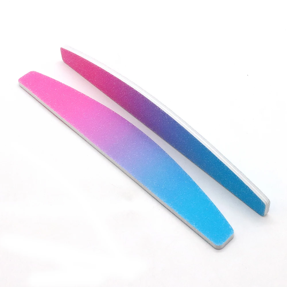 6 قطعة مجموعة مبرد أظافر نصف القمر 180/180 ملون حصى الرملي المهنية مانيكير ملف عازلة تلميع الأظافر ملف العناية بالأظافر أدوات #4