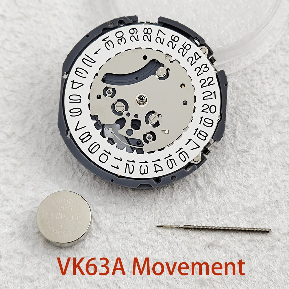 VK63 Movement High Accuracy Quartz Chronograph Watch Wrist Movement Replacement For VK SERIES VK63-3 o'clock position