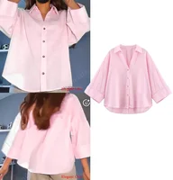 KONDALA Minimalist Casual Loose Shirt Women New 2026 Trendy Commute Wide Sleeves Shirt Spring Summer Fashion Holidays Lady Shirt - Image 5
