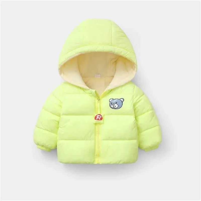 2023 New Kids Outerwear Children Warm Coldproof Jacket Winter Baby Fashion Hooded Cotton Overcoat Boys Girls Cartoon Coat 2-6Y