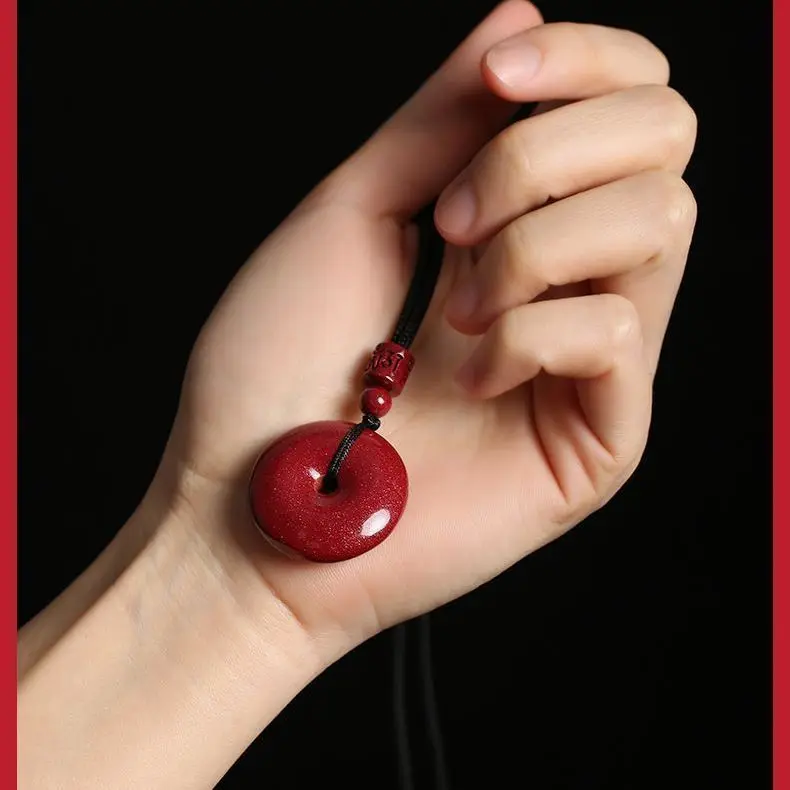 

Пряжка безопасности киновари Подвеска с пряжкой из натуральной киновари