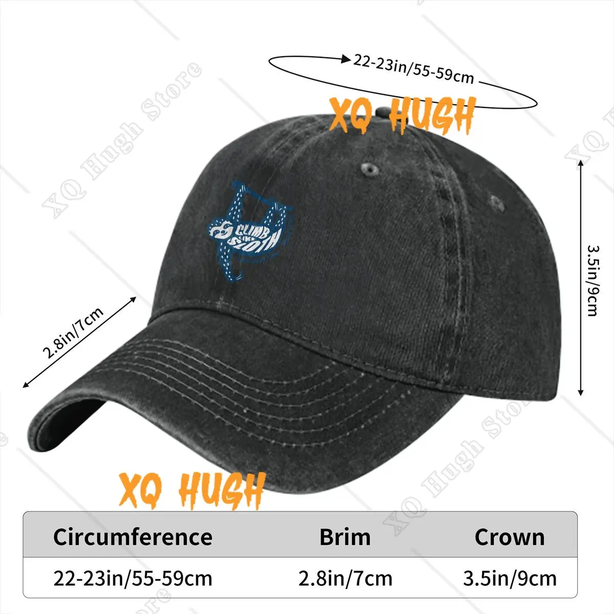 Washed Men's Baseball Cap Climb Like Sloth Trucker Snapback Cowboy Caps Dad Hat Mountain Climber Golf Hats