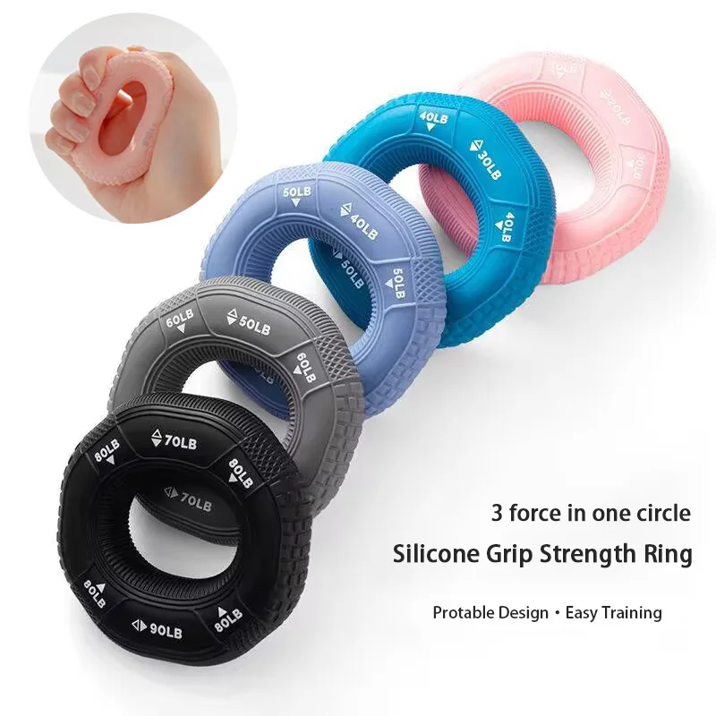 3 Force Grip Ring Silicone Grip Strength Ring Professional Hand Strength Training Arm Muscle Grip Strengthener Hand Recovery