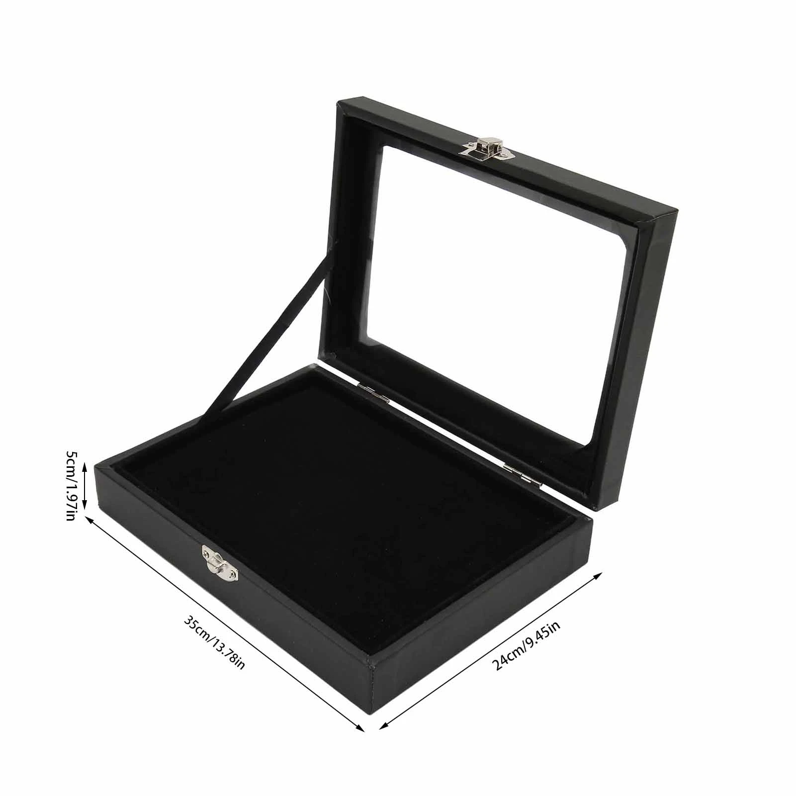 Dustproof Pin Display Case Pin Display Case Orderly Storage Transparent Dustproof Black Badge Storage Box for Home Jewelry Store