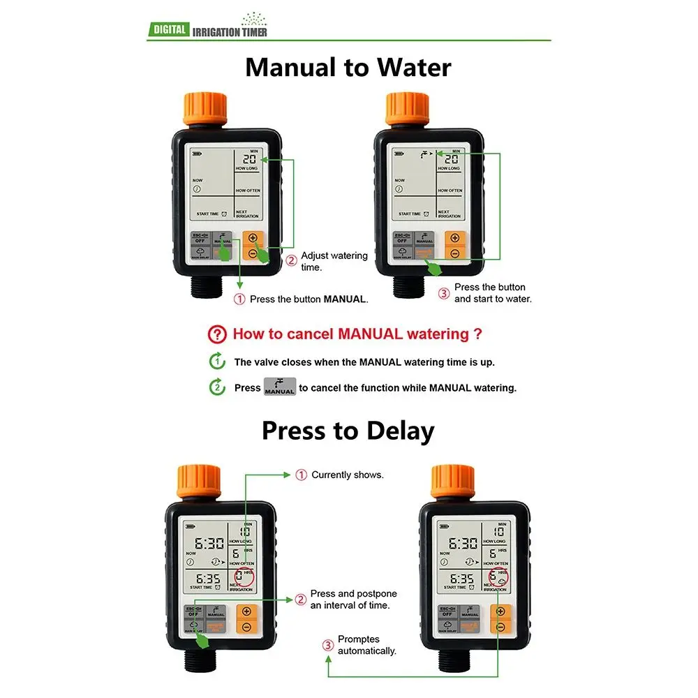 Large LCD Display Automatic Watering Machine Easy To Use Automatic Watering Digital Water Timer Precise Irrigation