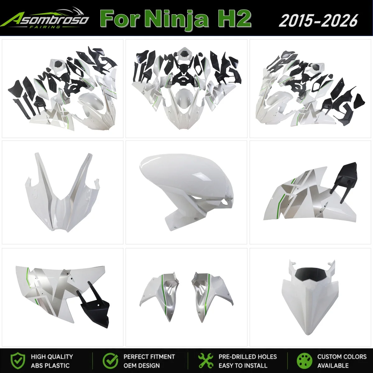 Injection Mold Fairing Kit For Ninja H2 2015 2016 2017 2018 2019 2020 2021 2022 2023 2024 2025 2026