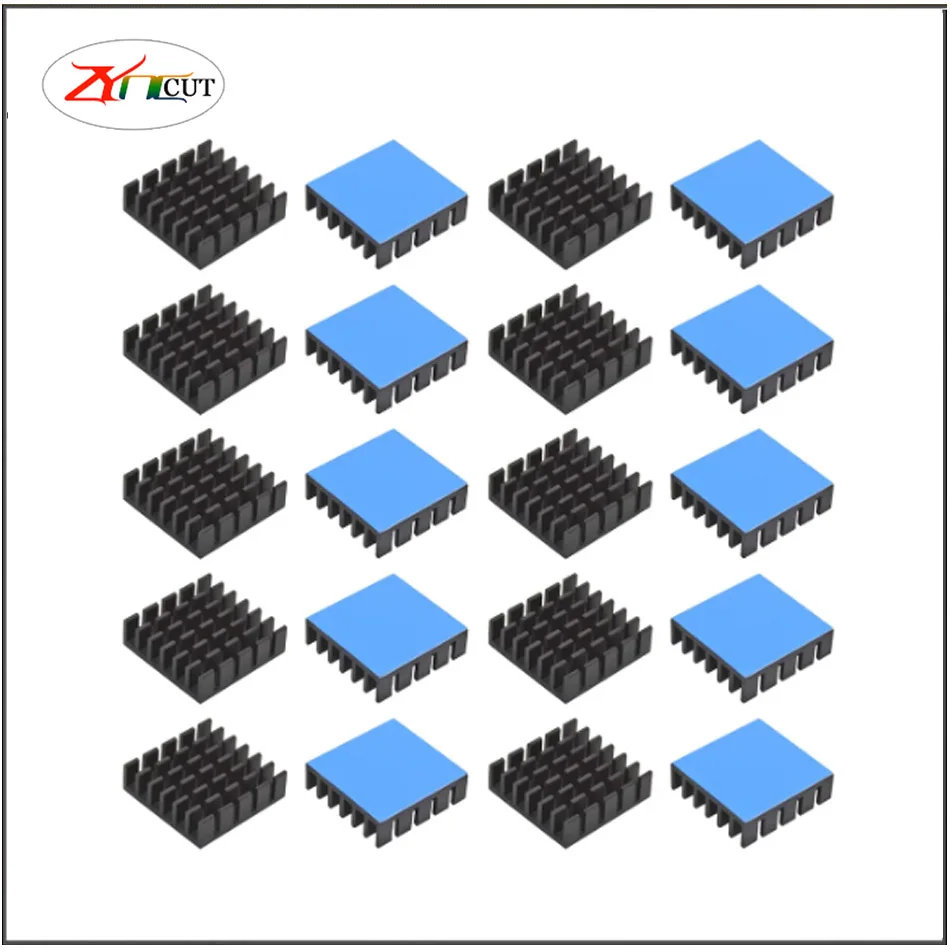 12 15 20 25 30 35 50mm Aluminum Heatsink Black Heat sink Cooler cooling for Electronic IC Chip RAM