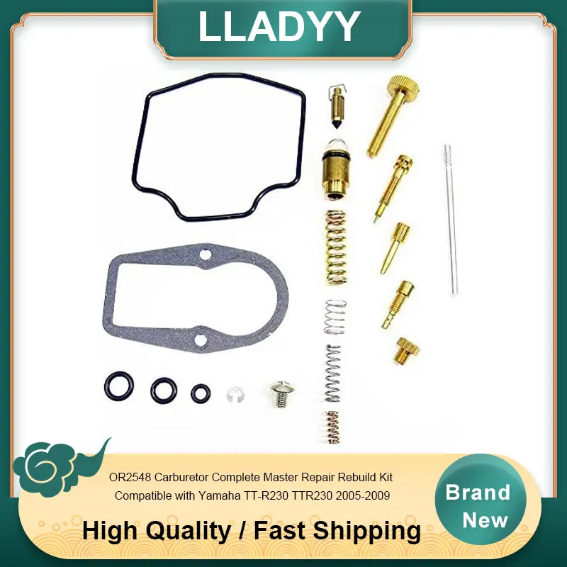 

OR2548 Carburetor Complete Master Repair Rebuild Kit Compatible with Yamaha TT-R230 TTR230 2005-2009