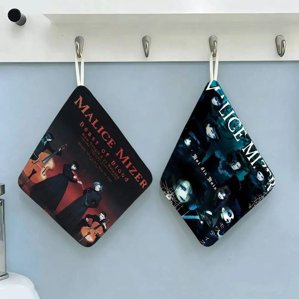 Band M-Malice M-Mizer  Polyester Cotton Hanging Kitchen Towel, Skin Friendly Hand Wiping Towel for Hotel Cafe Household