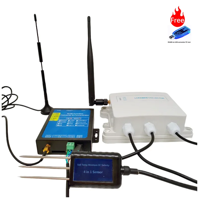 

For LORA LORAWAN RS485 MODBUS SCREEN READING 4 IN 1 SOIL MOISTURE TEMPERATURE EC SALINITY SENSOR FOR THE AGRICULTURE AND FARM