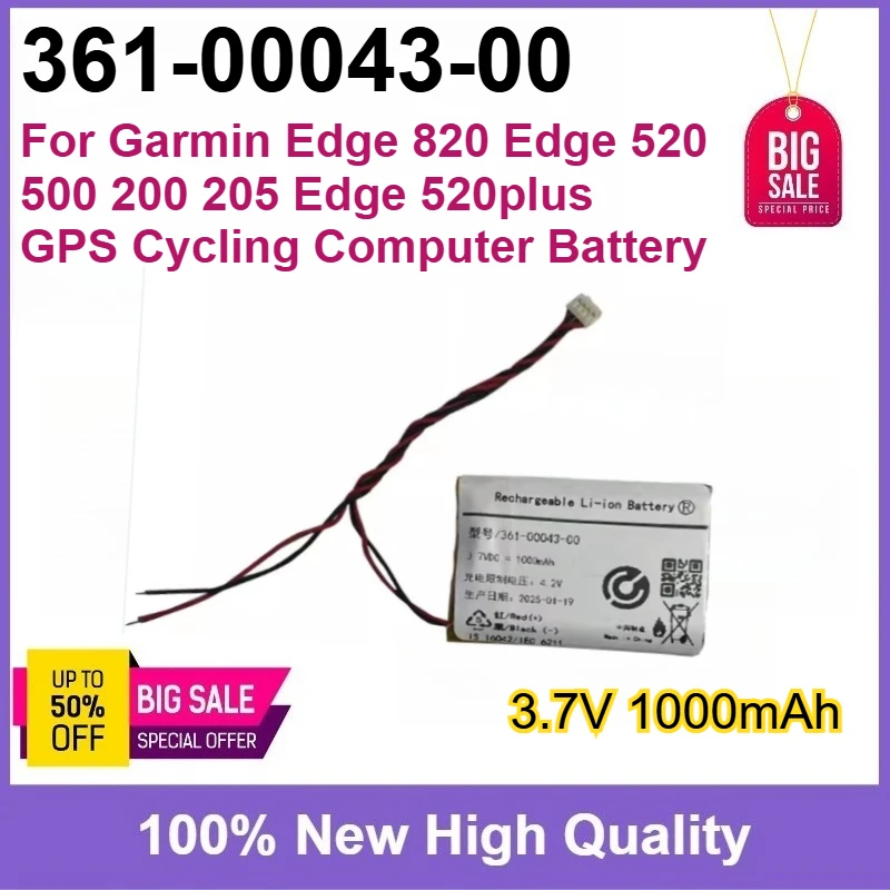 

New Battery 361-00043-00 1000mAh Replaceable For Garmin Edge 820 Edge 520 plus Edge 520 500 200 205 GPS Cycling Computer Battery