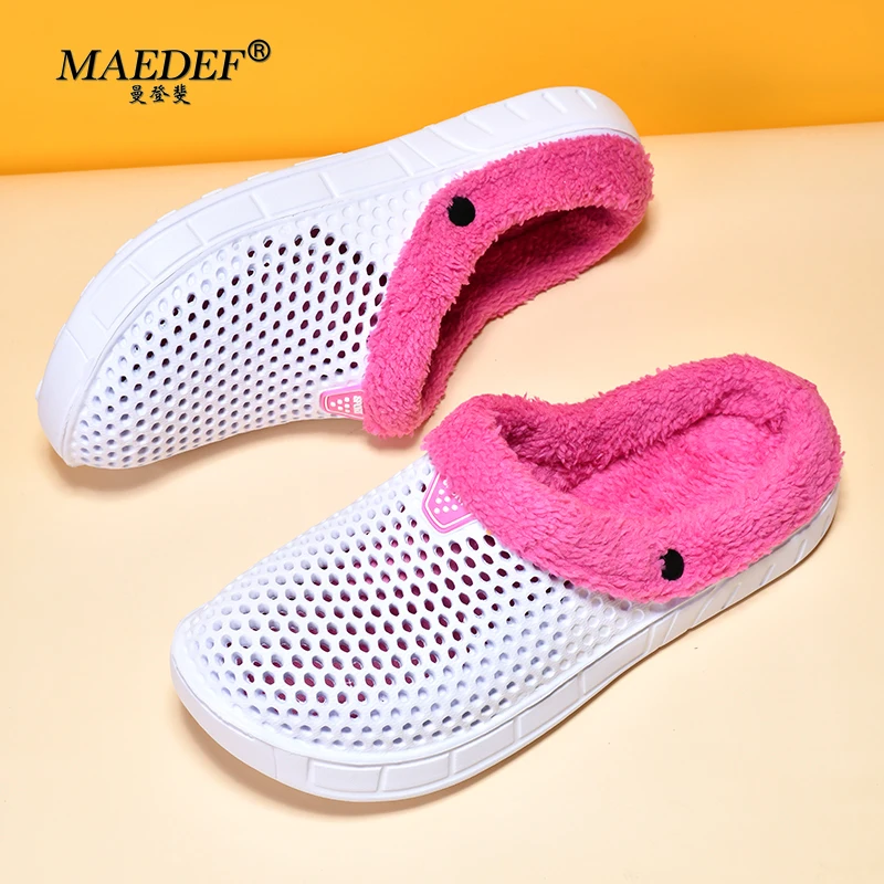 

MAEDEF Winter Slippers Men Women Indoor Warm Shoes Non Slip Cotton Pantoffels Casual Clogs Slip on House Floor Slippers for Men