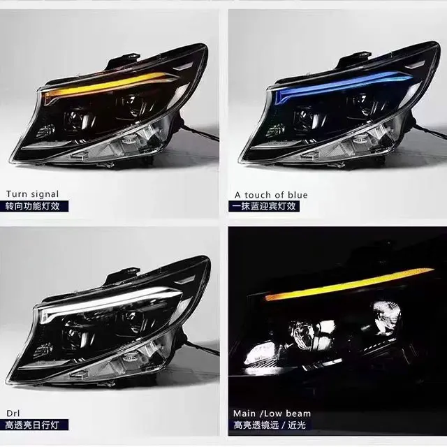 لسيارة Mercedes-Benz Vito V-Class ترقية المصابيح الأمامية LED الجديدة عالية الجودة المصابيح الخلفية باللون الأبيض 6500K DRL 12 فولت